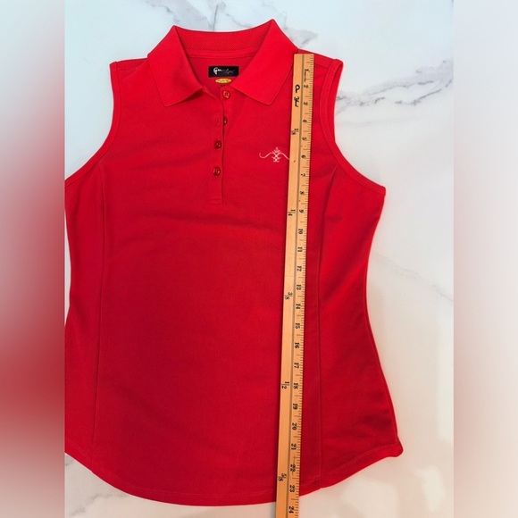 Greg Norman  Women's Sleeveless Polo Golf Shirt - Red in Small - Picture 6 of 6